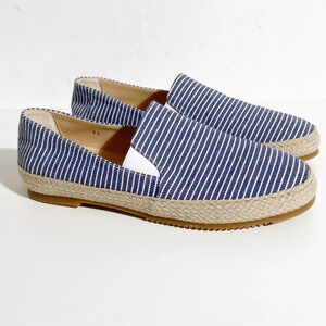New Ron White Delilah Espadrille Loafer in Denim Stripe size 36